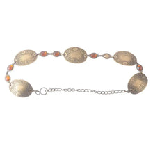 Antique Brass Medallion Belt with Amber Accents