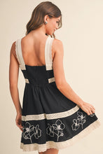 Contrast Lace Embroidery Border Babydoll Dress