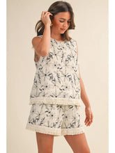 Embroidered Tank and Short Set with Tassel