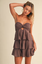 STRAPLESS BABYDOLL RUFFLE LAYERED ROMPER