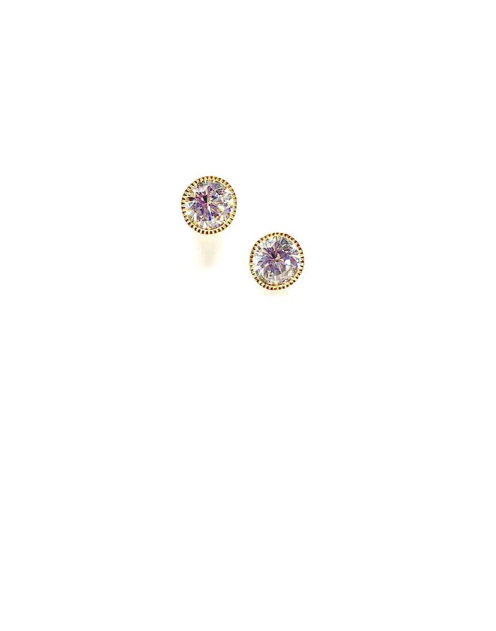 CZ Bezel Stud Earrings