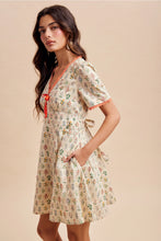 Floral Contrast Mini Dress