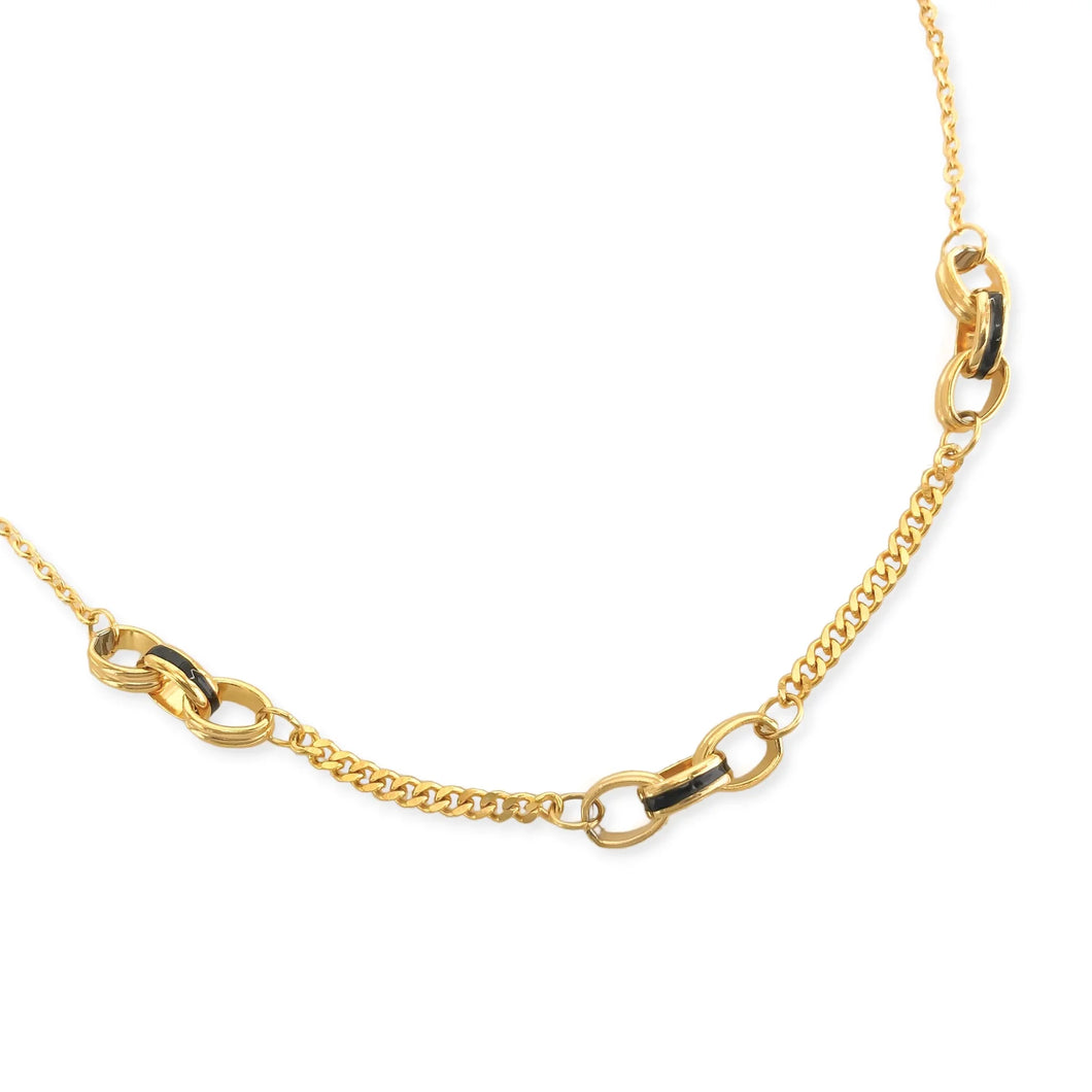 Gold and Black Chain Necklace