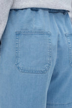 High Rise Relax Drawstring Denim Shorts in Light Blue