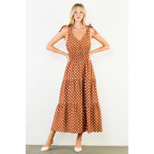 Tie Strap Long Polka Dot Dress