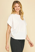 White Solid Loose Fit Top