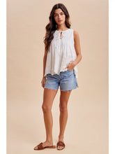 Embroidered Pintuck Blouse