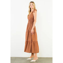 Tie Strap Long Polka Dot Dress