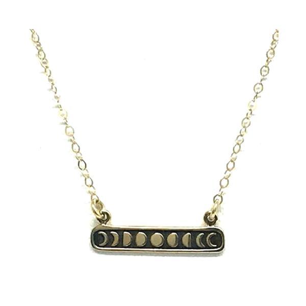 Mixed Metal: Bronze Bar Moon Phase: Gold Fill Chain