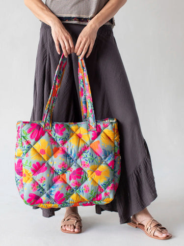 Reversible Puffy Tote Bag