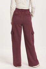 Plum Berry Becca Cargo Wide Leg Sweatpants