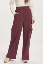 Plum Berry Becca Cargo Wide Leg Sweatpants