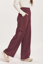 Plum Berry Becca Cargo Wide Leg Sweatpants