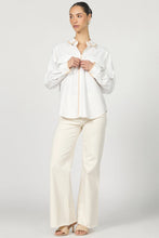 Adrianna Tencel Shirt White with Blanket Stitch