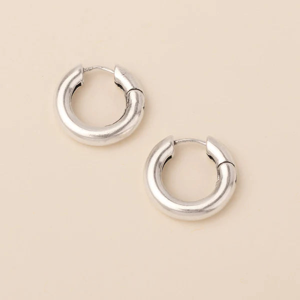 Silver Stella Hoops