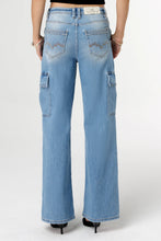 Sleek Denim Cargo in Light Wash