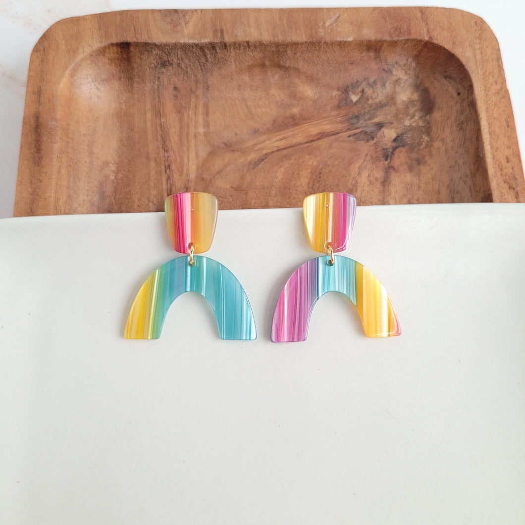 Ruby Rainbow Stripe Earrings