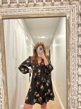 Black Floral Long Sleeve Dress