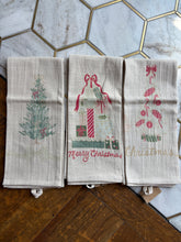 Cotton Slub Printed Tea Towel with Holiday Image