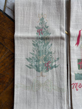 Cotton Slub Printed Tea Towel with Holiday Image