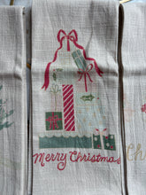 Cotton Slub Printed Tea Towel with Holiday Image