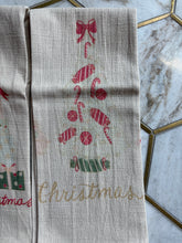 Cotton Slub Printed Tea Towel with Holiday Image