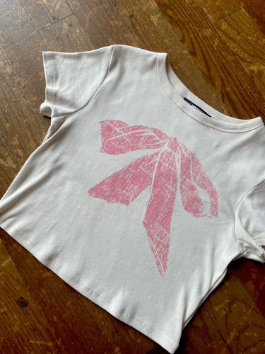 Pink Bow Baby Tee