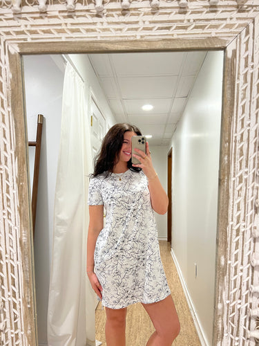 Short Sleeve Open Crew T-Shirt Dress