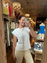 Mix Media Sleeveless Tee in White