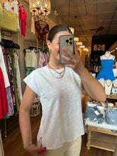 Mix Media Sleeveless Tee in White