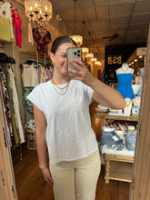 Mix Media Sleeveless Tee in White