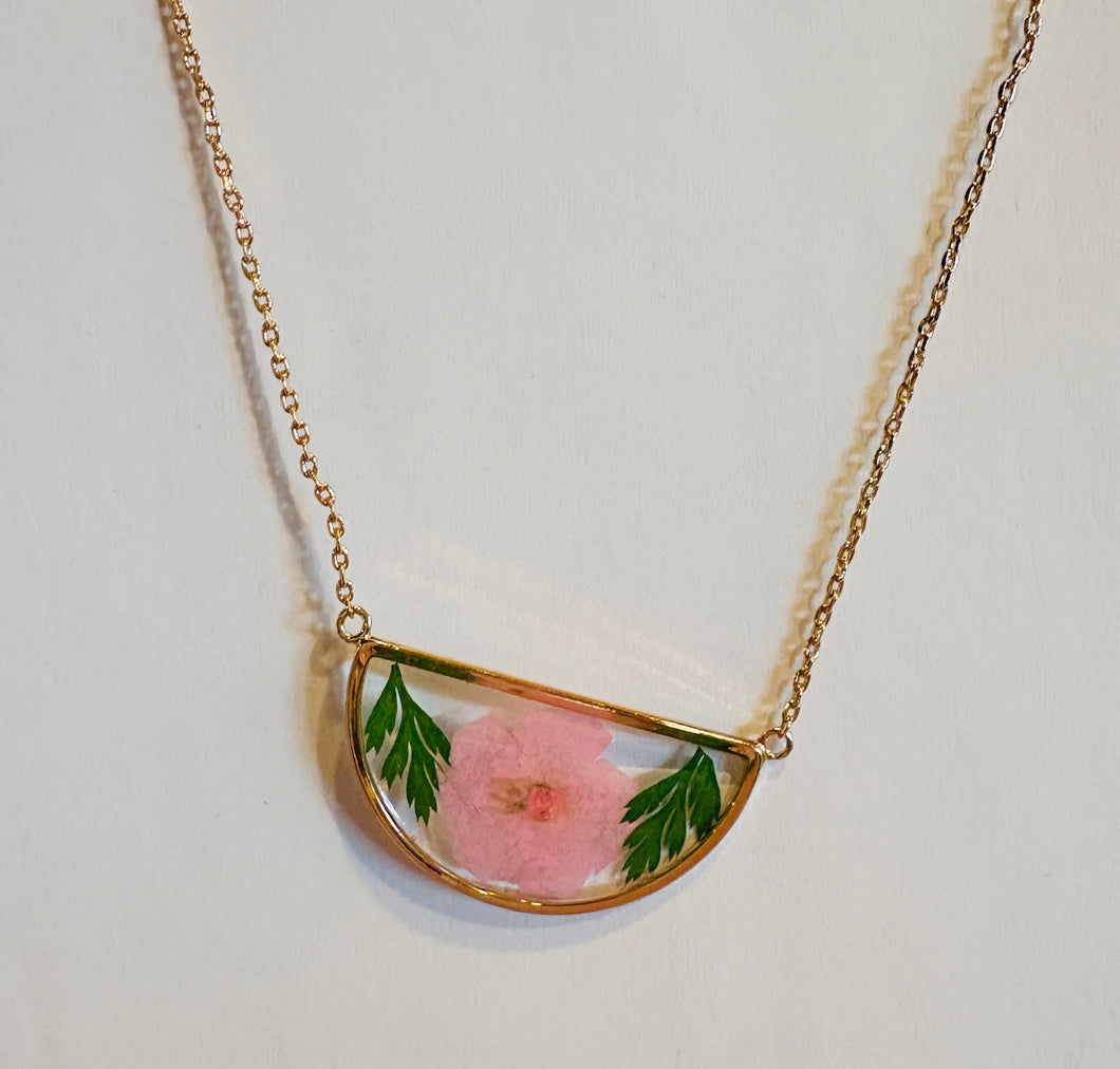 Natural Pressed Flowers and Botanicals Necklace