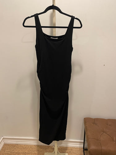 Below the Knee Ruched Dress in Black