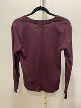 Long Sleeve Waffle Mix V-Neck Top