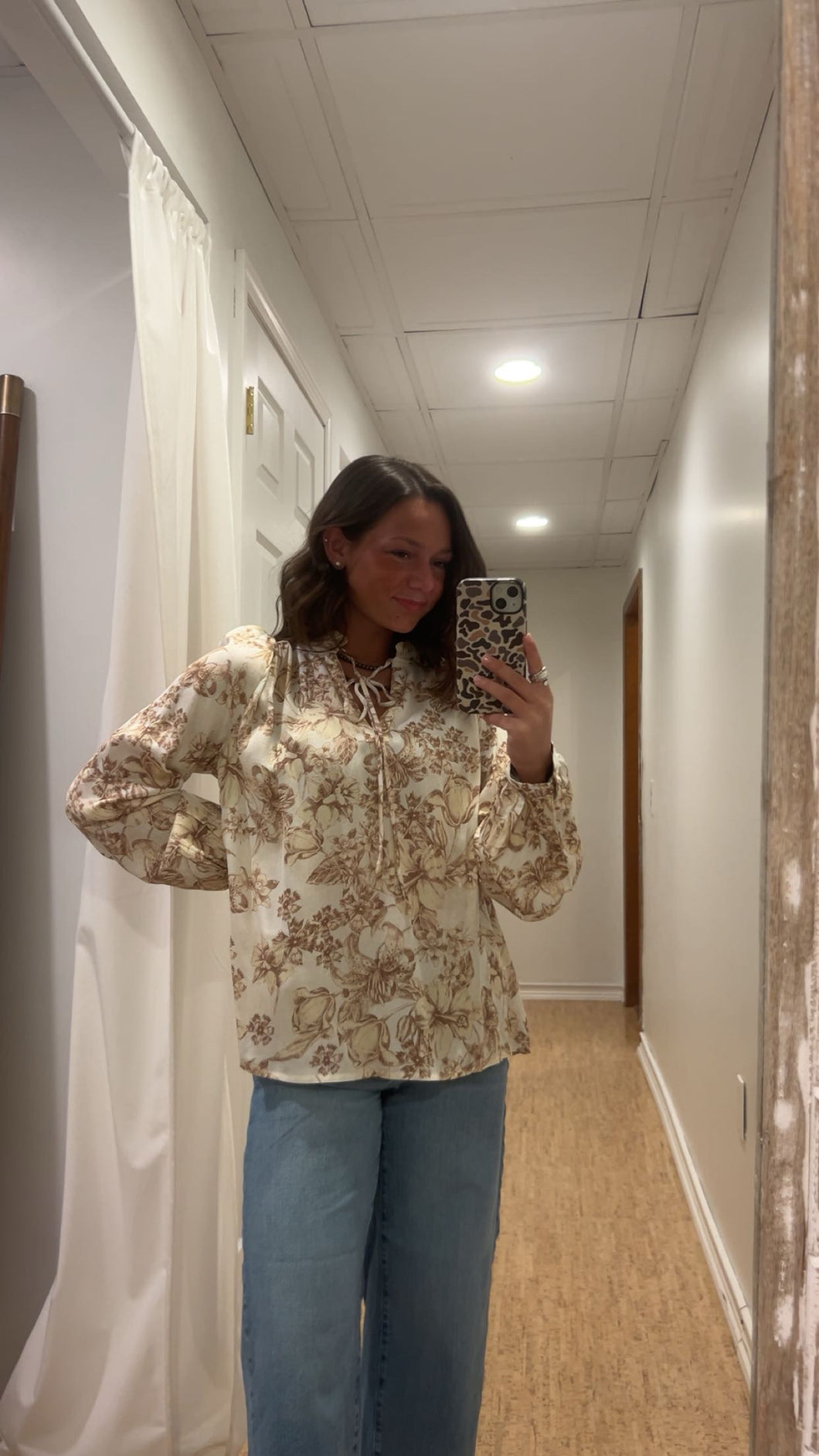 Printed Peasant Blouse