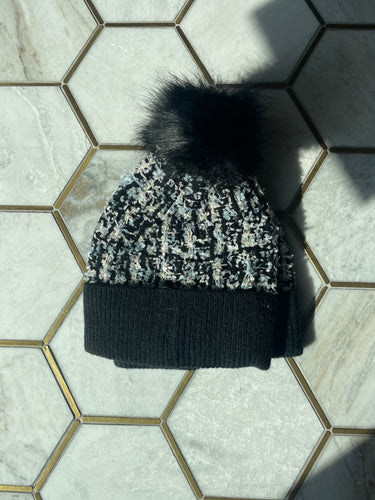Multi Colored Hat with Pom