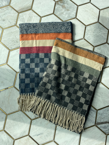 Checkers and Stripes Oversized Scarf