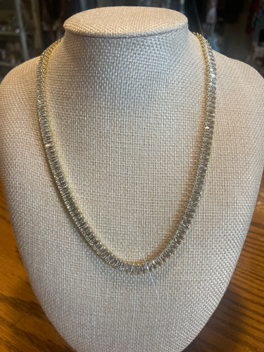 CZ Bagette Tennis Necklace