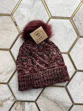 Knit Beanie with Faux Fur Pom