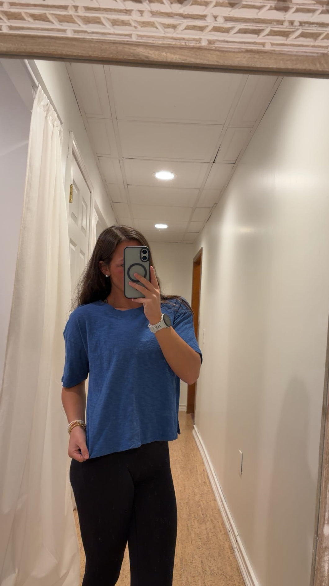Shrunken Boxy Crew Tee in Tanzanite Gleam