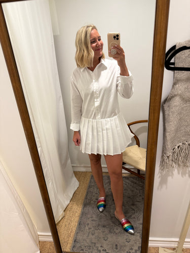 Long sleeve button down shirt dress