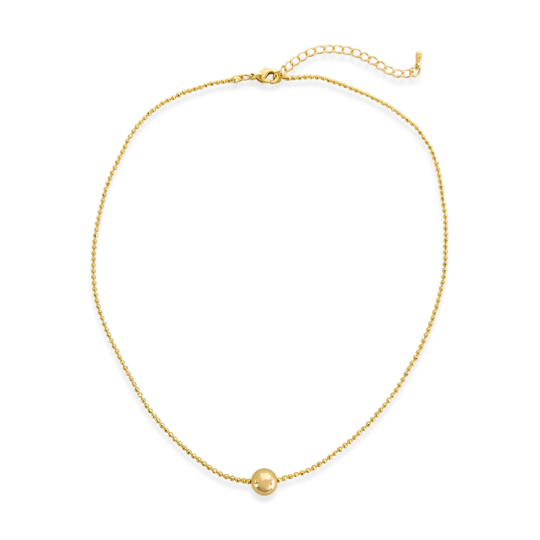 Dainty Gold Sphere Necklace