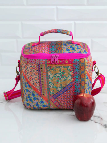 Folk Flower Patchwork Lunch Tote