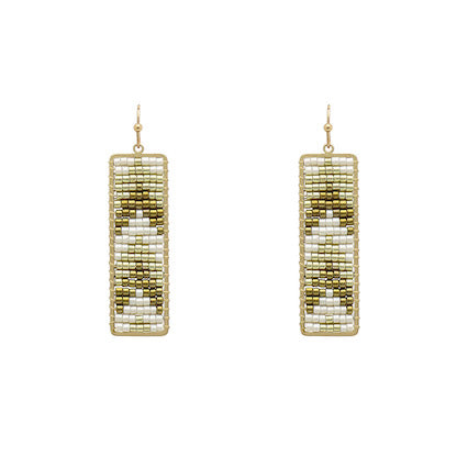 Gold and White Polly Dangle