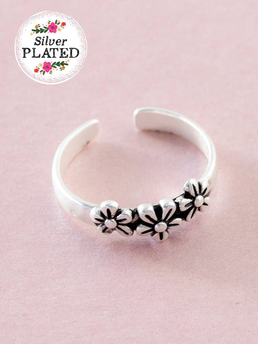 Adjustable Floral Toe Ring