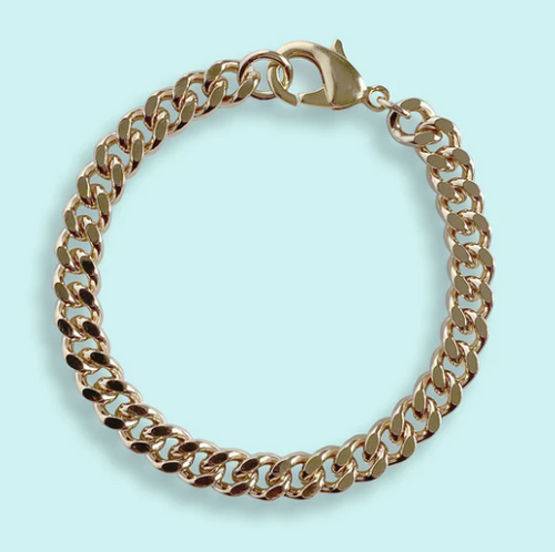 Heavy Gold Curb Chain Bracelet