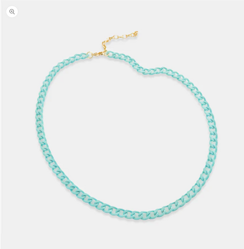 Light Blue Enamel Curb Chain