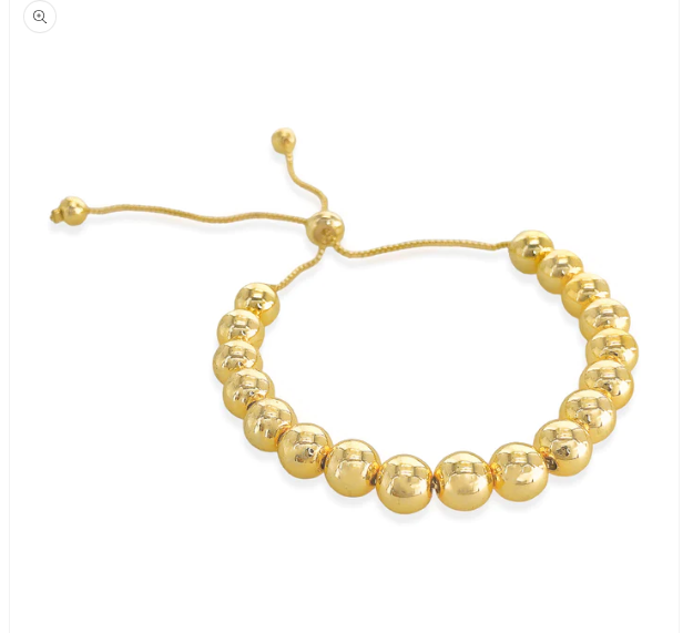 Gold Plated Sphere Drawstring Bracelet