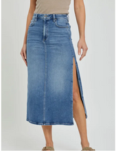 Medium Wash Midi Jean Skirt