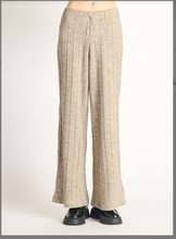 Wide Ribbed Sweater Pants in Taupe
